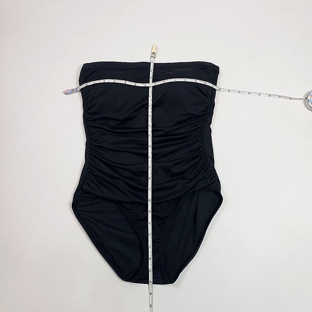 Tommy Bahama Pearl Shirred Bandeau One Piece Convertible Halter Black Women's 8 - Picture 6 of 16
